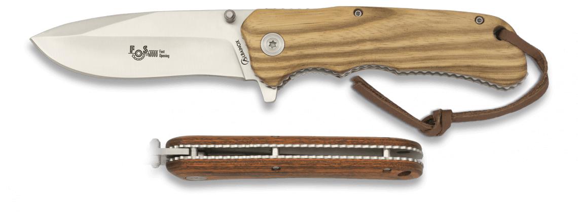 Albainox assisted pocket knife with wooden handle, FOS system and...