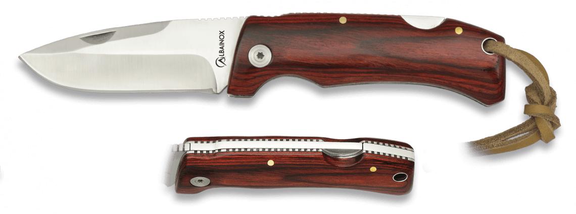 Canivete Albainox com cabo em pakkawood, fecho traseiro e lâmina ...