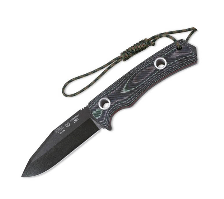 Cuchillo táctico Nieto Chamán CDU con mango de Katex negro y hoja...