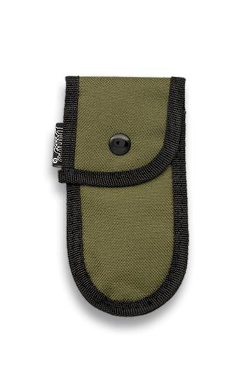 Bainha para canivete, confeccionada em nylon verde, acolchoada, c...