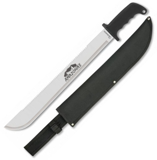 Facão Amazonas com lâmina de 46 cm com serra na lombada e cabo de...