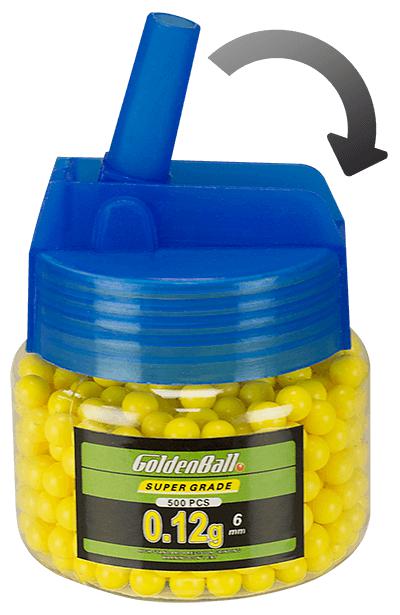 Biberón de 500 bolas amarillas de 0.12 gramos 35797