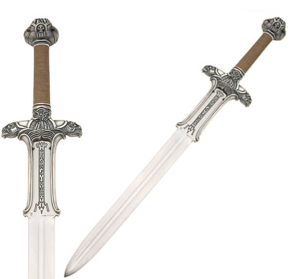Espada Conan Atlantean com acabamento prateado fabricada por Marto