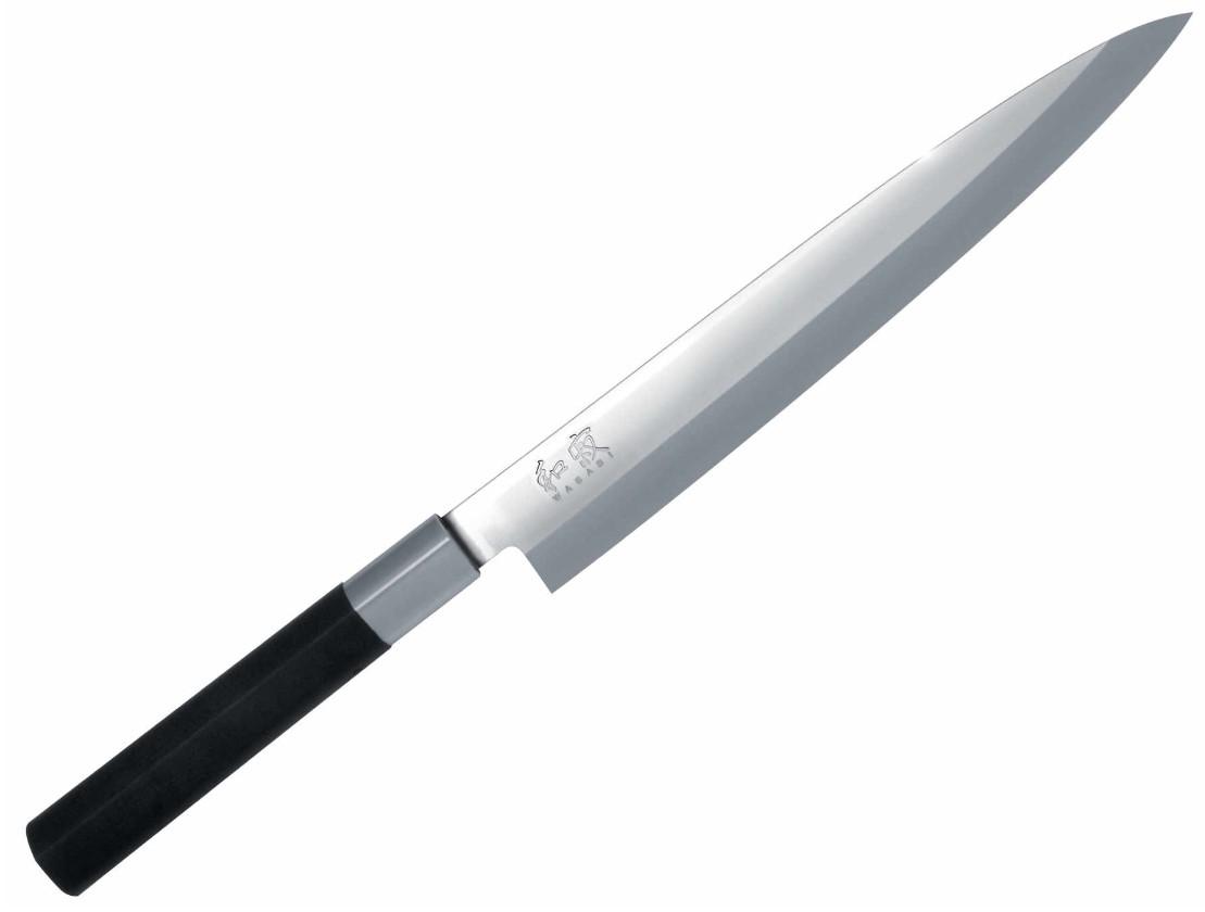 Faca japonesa Kai Yanagiba Wasabi preta com lâmina de 21 cm 6721Y