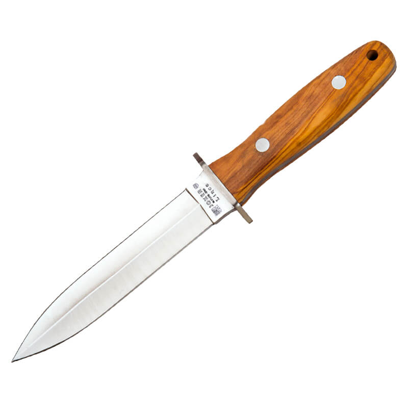 Joker Lince hunting knife with olive wood handle and 15 cm double...