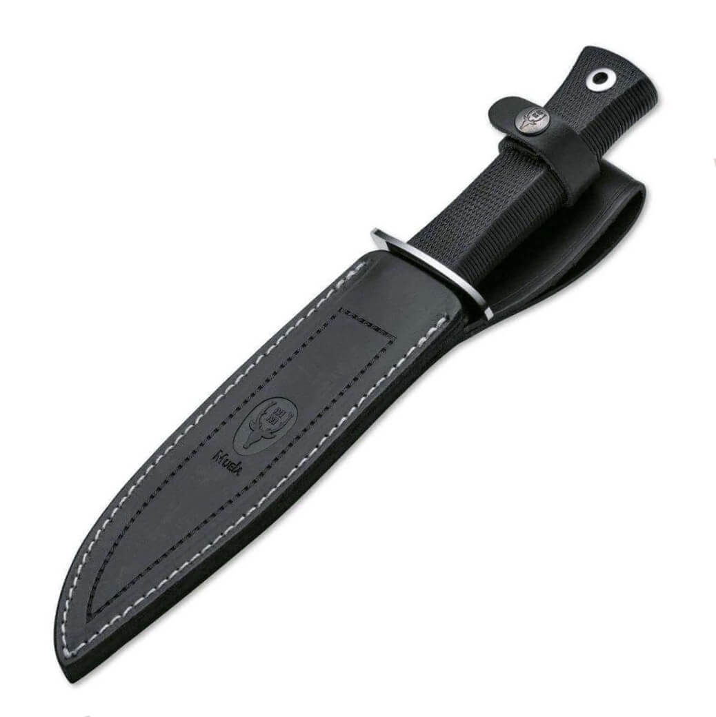 Cuchillo táctico Muela Sarrio-19G con mango de goma negra y hoja de 19,5 cm
