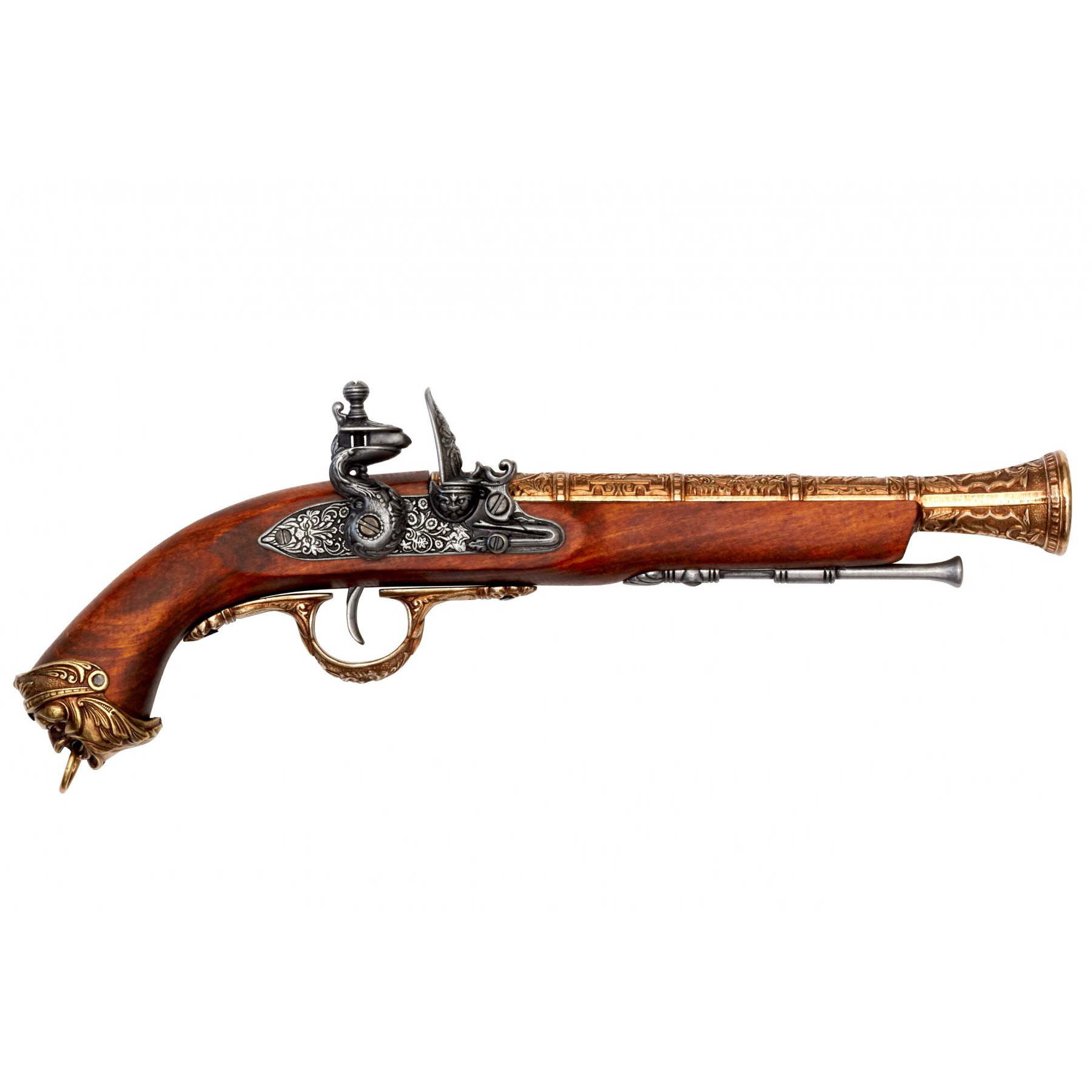 Pistola de chispa, Italia S.XVIII acabado latón