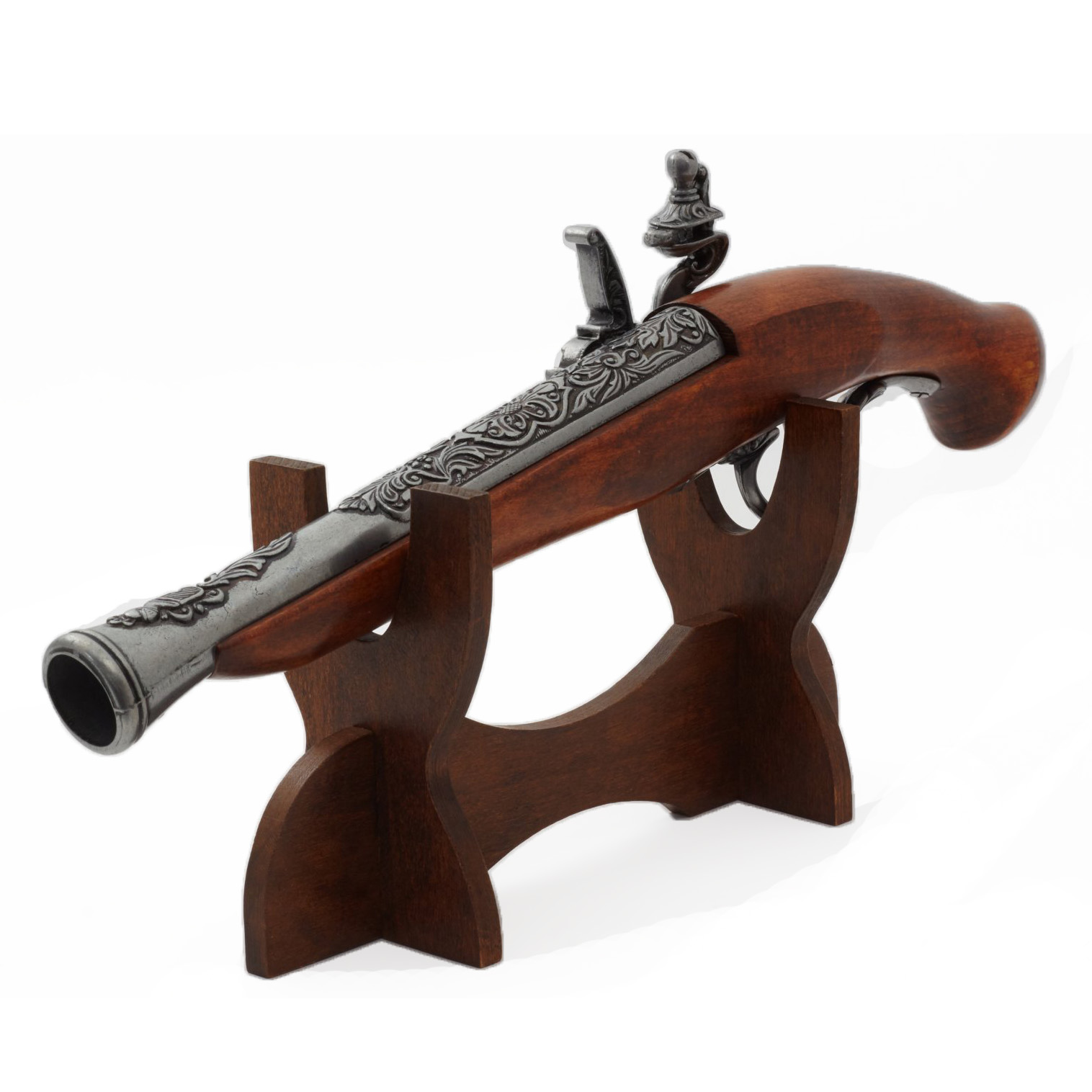 Pistola de chispa madera y metal, Alemania siglo XVIII