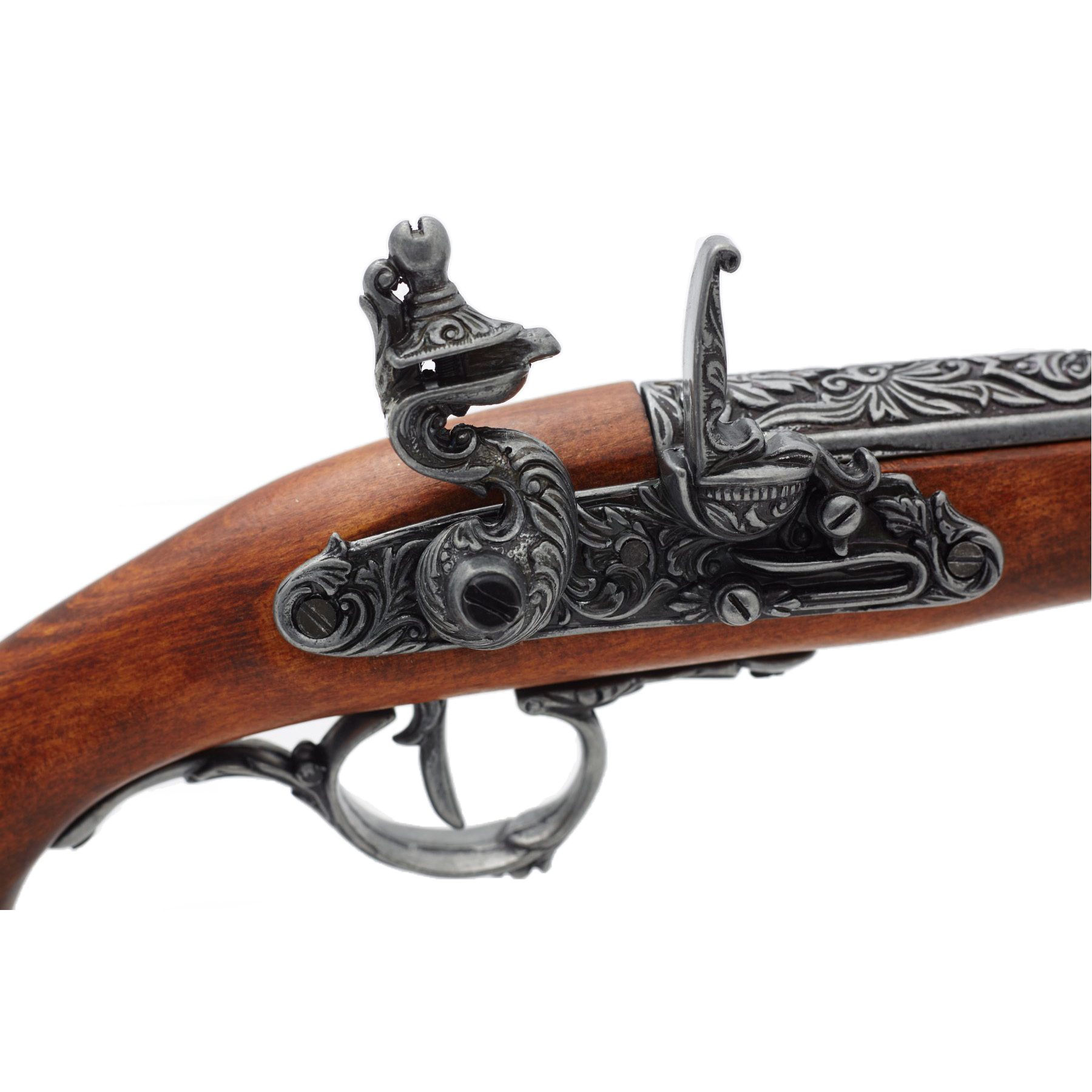 Pistola de chispa madera y metal, Alemania siglo XVIII