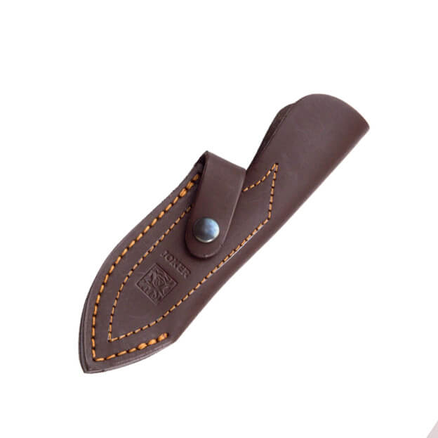 Cuchillo desollador Joker Pecari con mango de madera de olivo y virola de acero