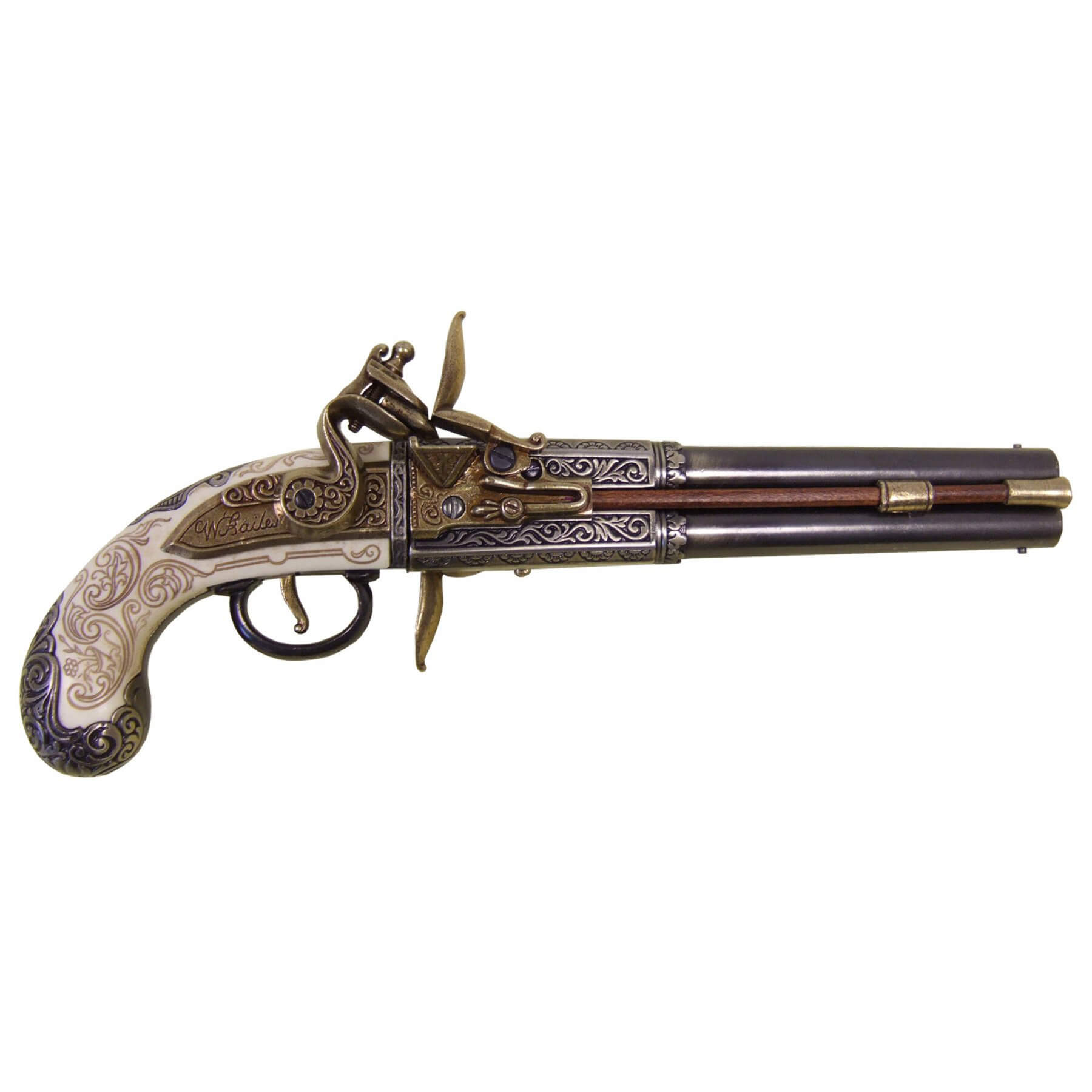 Pistola de dos cañones giratorios, Reino Unido 1750