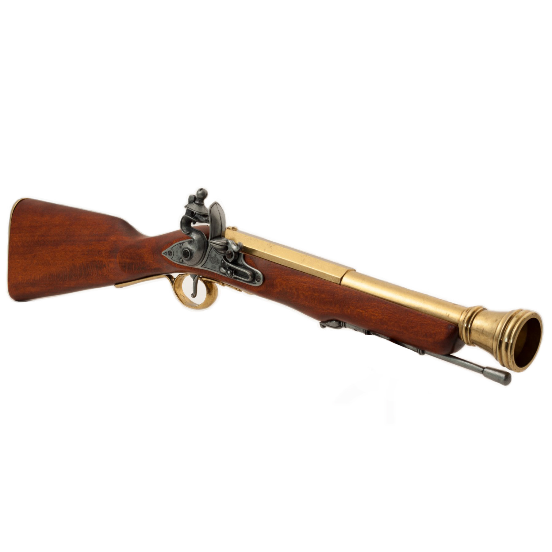 Trabuco pirata, Inglaterra s. XVIII, fabricado en madera y metal con detalles de latón