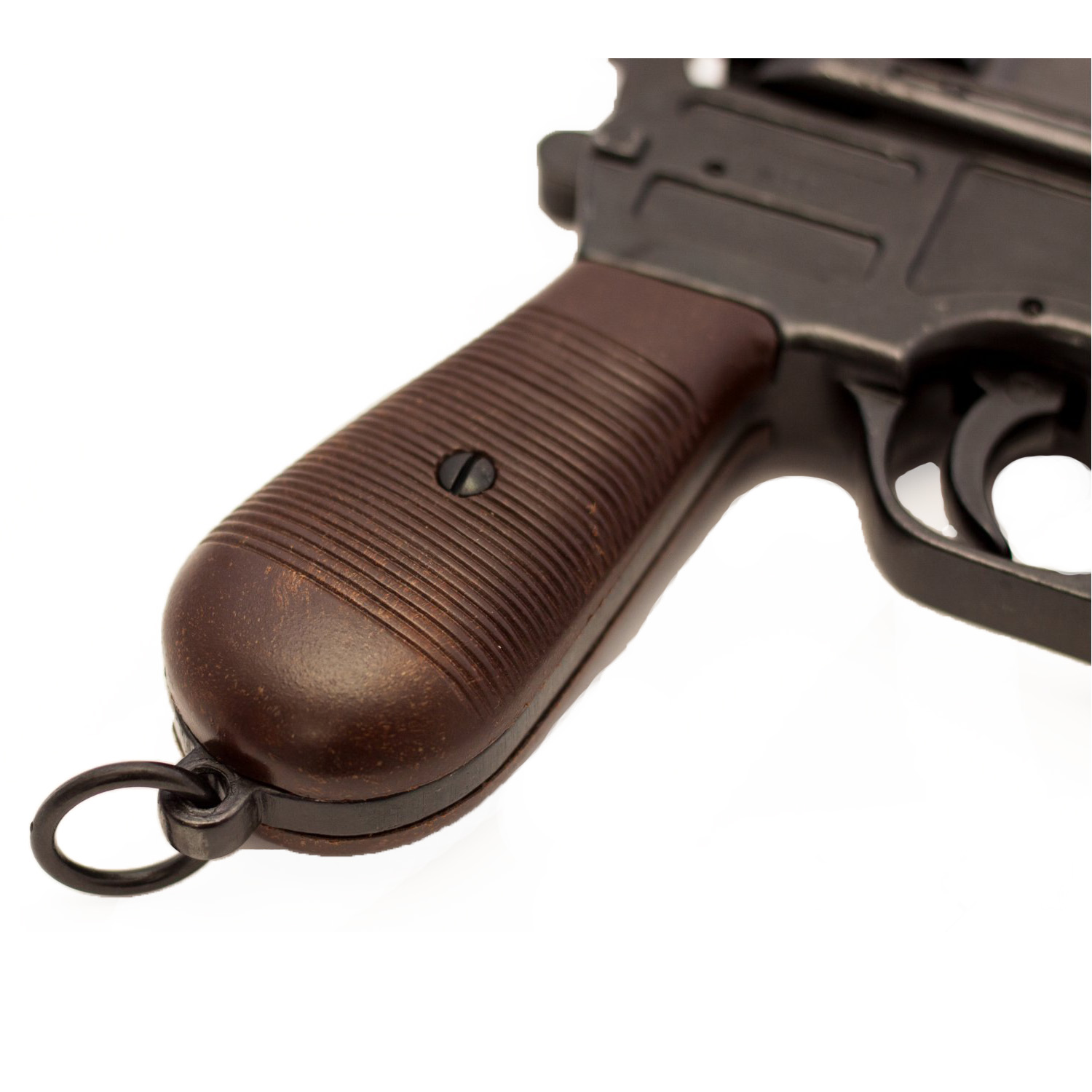 Pistola C96, Alemania 1896 fabricada en metal con cachas de plástico imitación madera