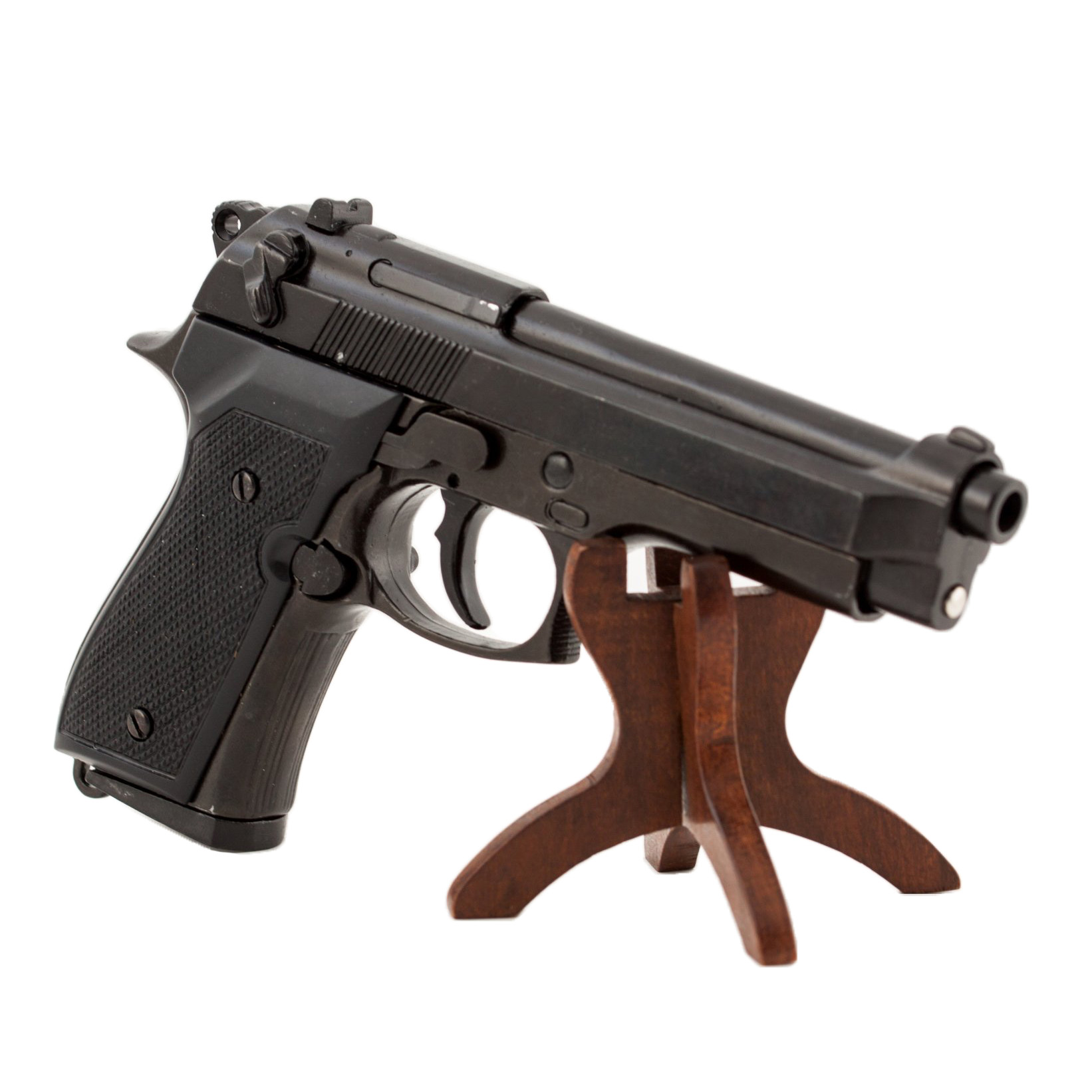 Réplica de pistola Beretta 92 F 9 mm Parabellum, Itália 1975, metal preto e plástico