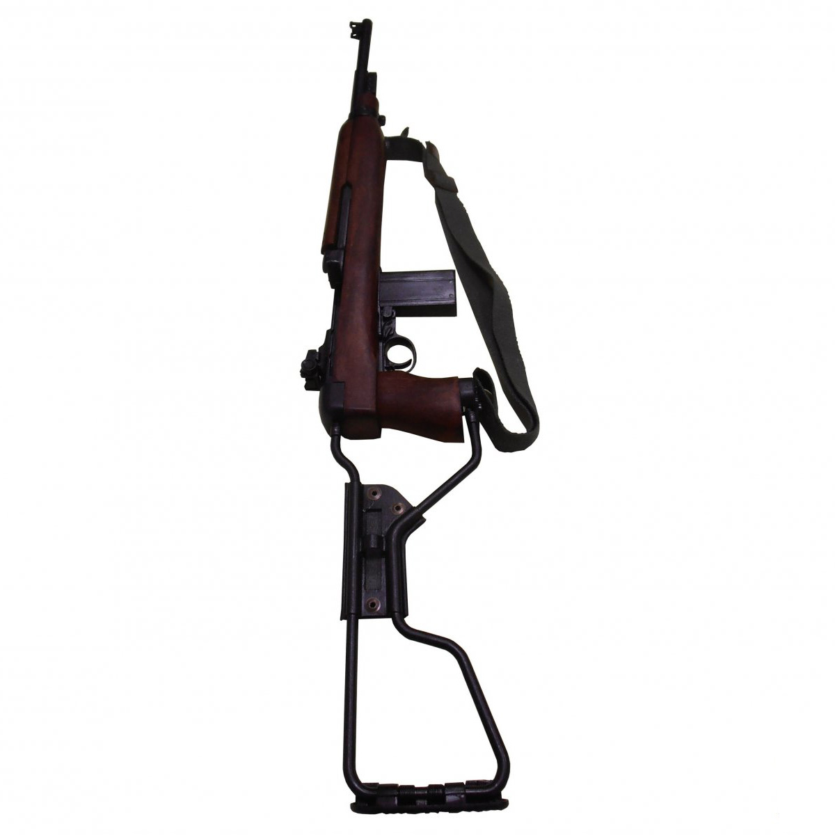 Replica of M1A1 carbine, paratrooper model, USA 1942 with folding stock and fabric strap