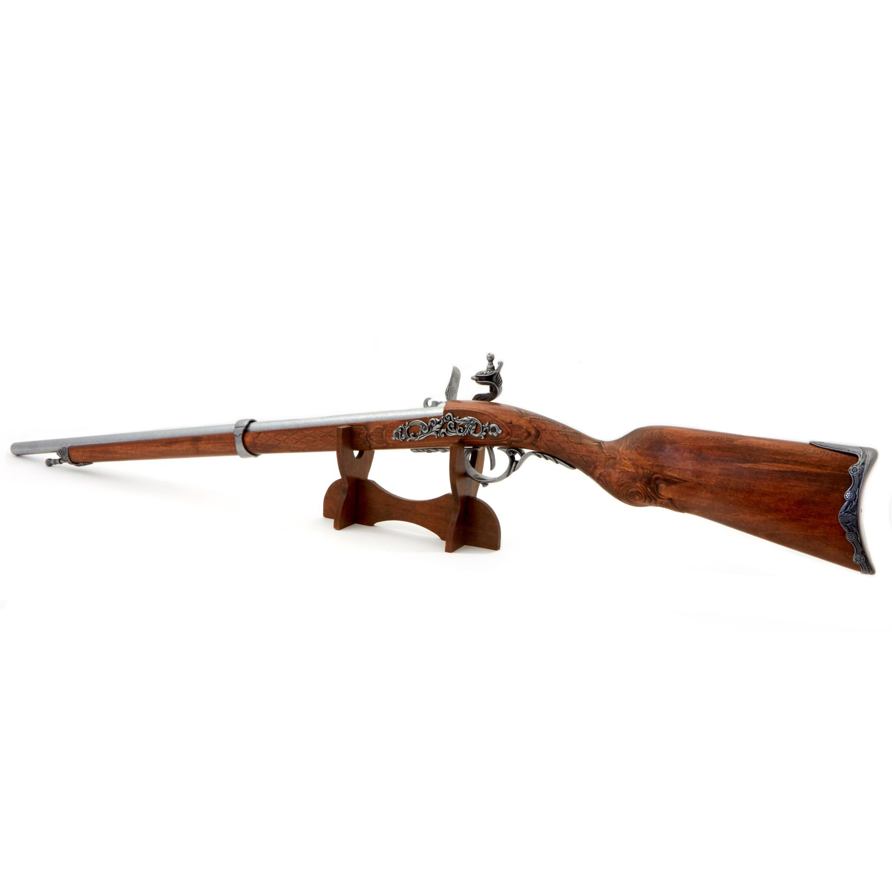 Espingarda de pederneira, França 1807, feita de madeira e metal