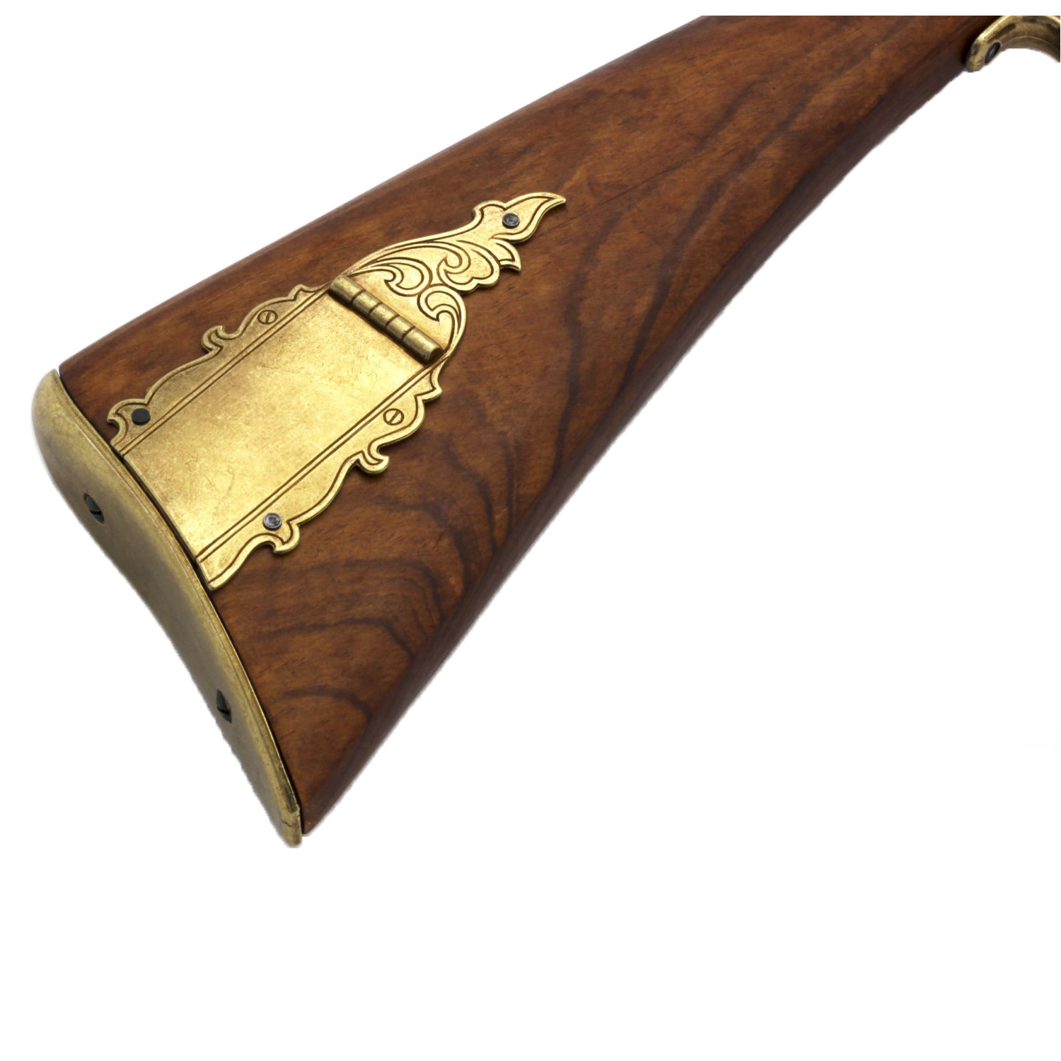 Carabina Kentucky, EUA, século XIX, feita de madeira e metal com acabamento em latão