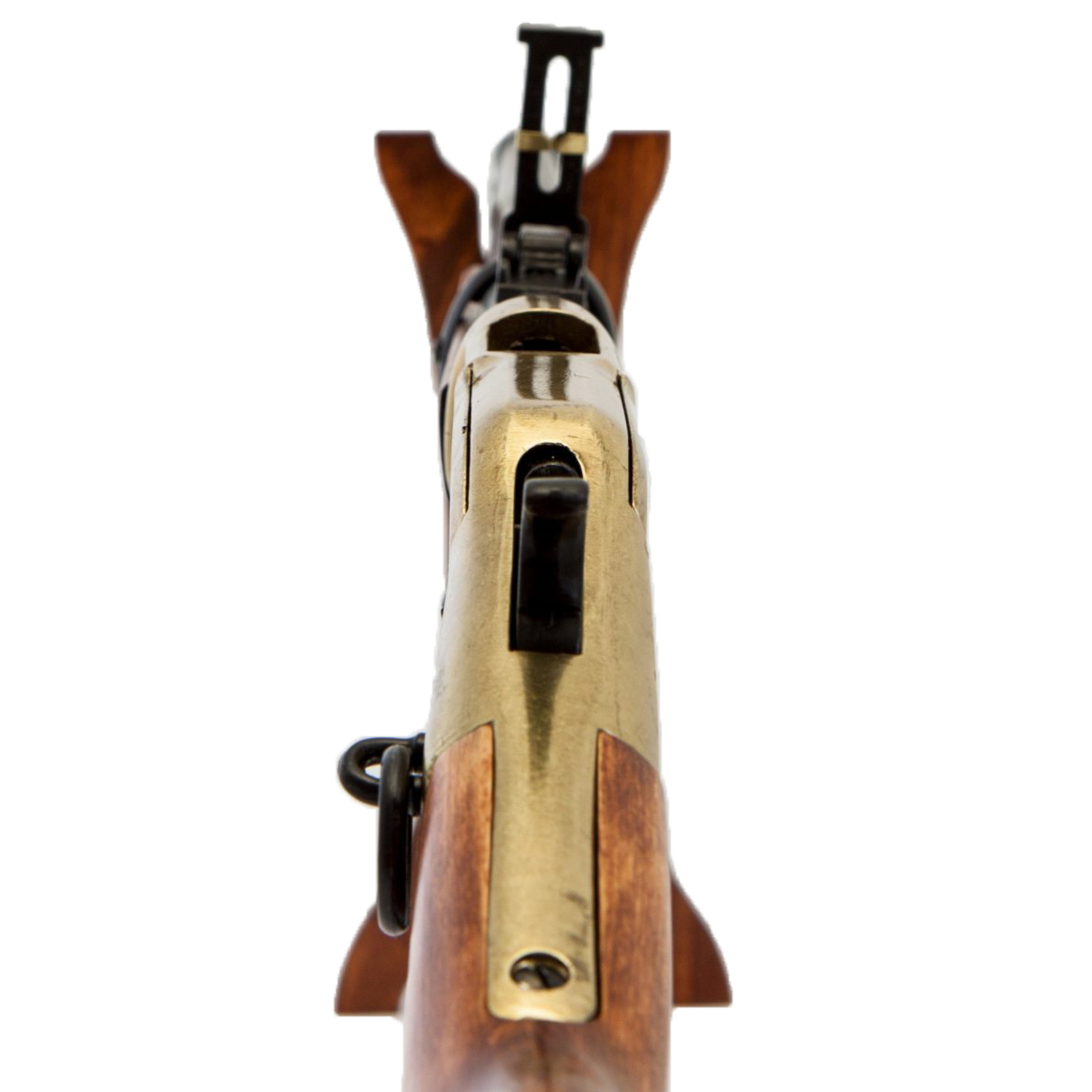 Carabina modelo 66, EUA 1866, feita de latão e metal com acabamento em madeira