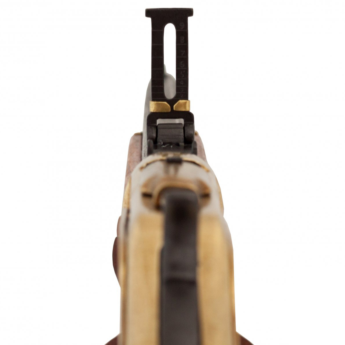 Carabina modelo 73, EUA 1873, fabricada em latão e metal com acabamento em madeira