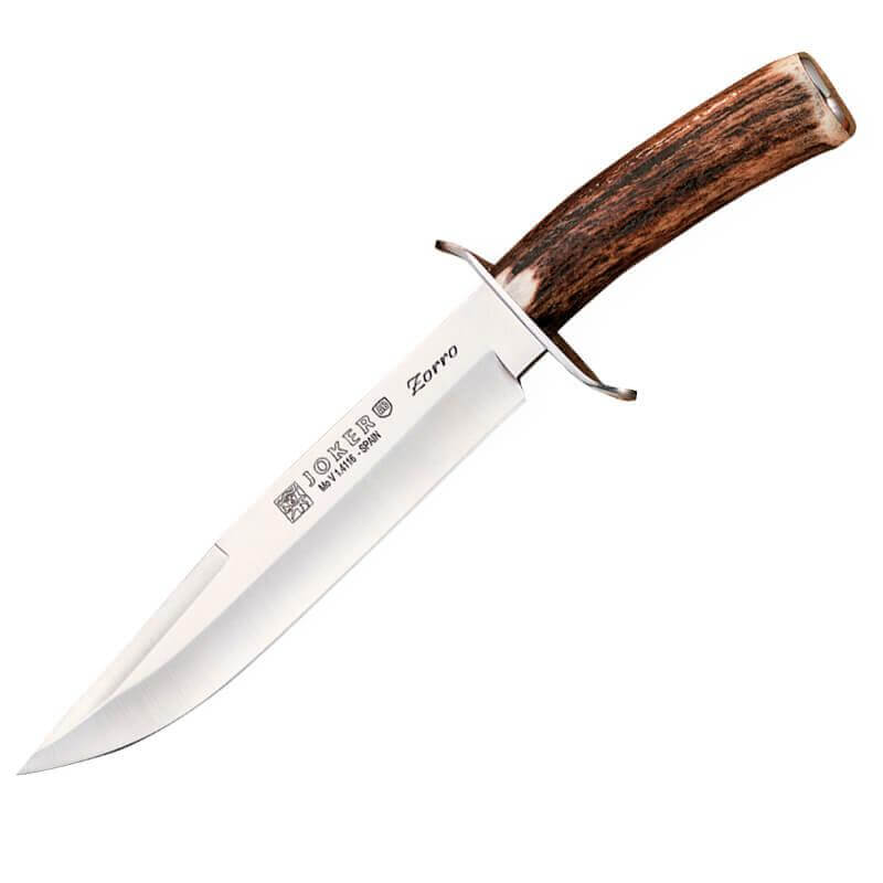 Cuchillo de caza Joker Zorro con puño de asta de ciervo y hoja de...