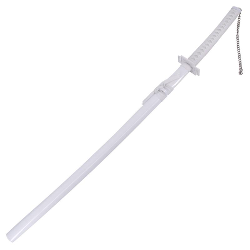 Katana Tensa Zangetsu Hollow Ichigo de Bleach com cabo branco e bainha