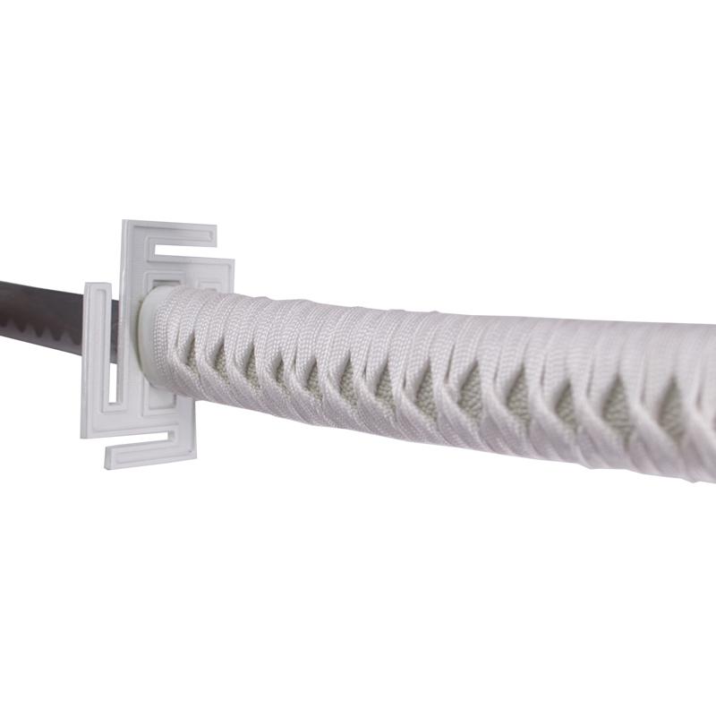 Katana Tensa Zangetsu Hollow Ichigo de Bleach com cabo branco e bainha