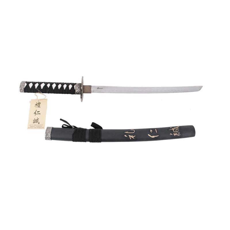 Tanto with engraving on the scabbard "Courtesy, Compassion and Sincerity"