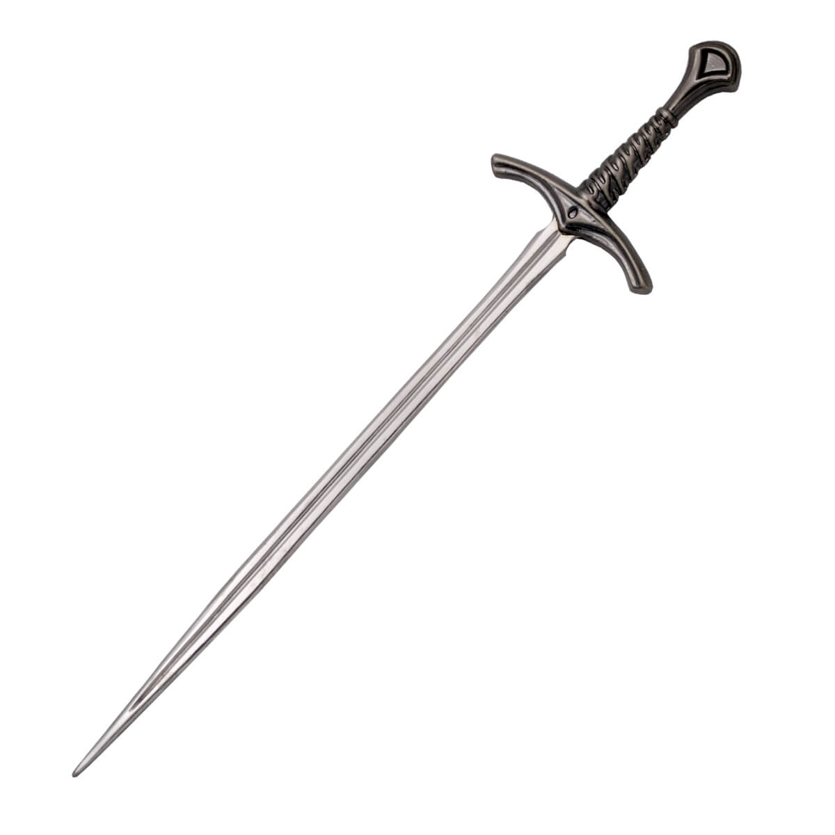 Abridor de cartas Gandalf com botão e proteção na cor níquel e lâ...