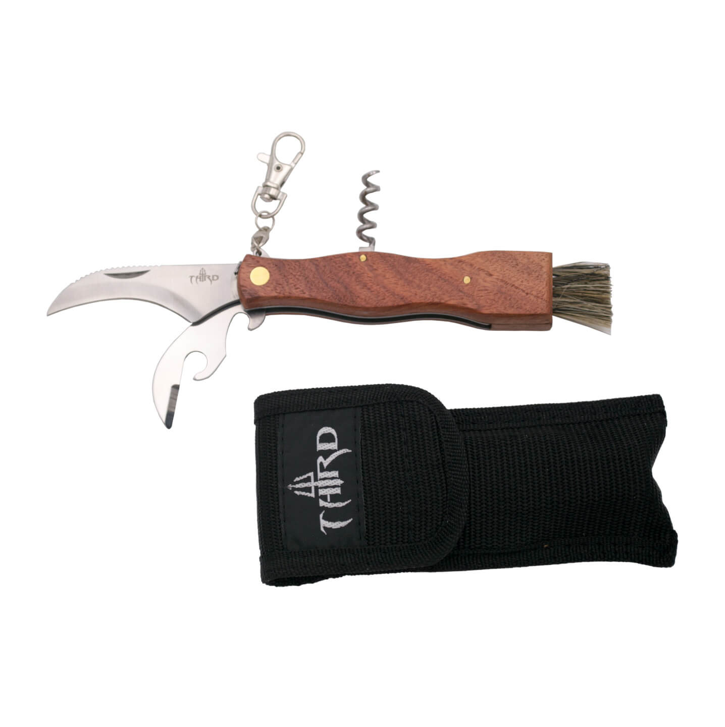 Navaja corta setas con brocha y abrebotellas K1279