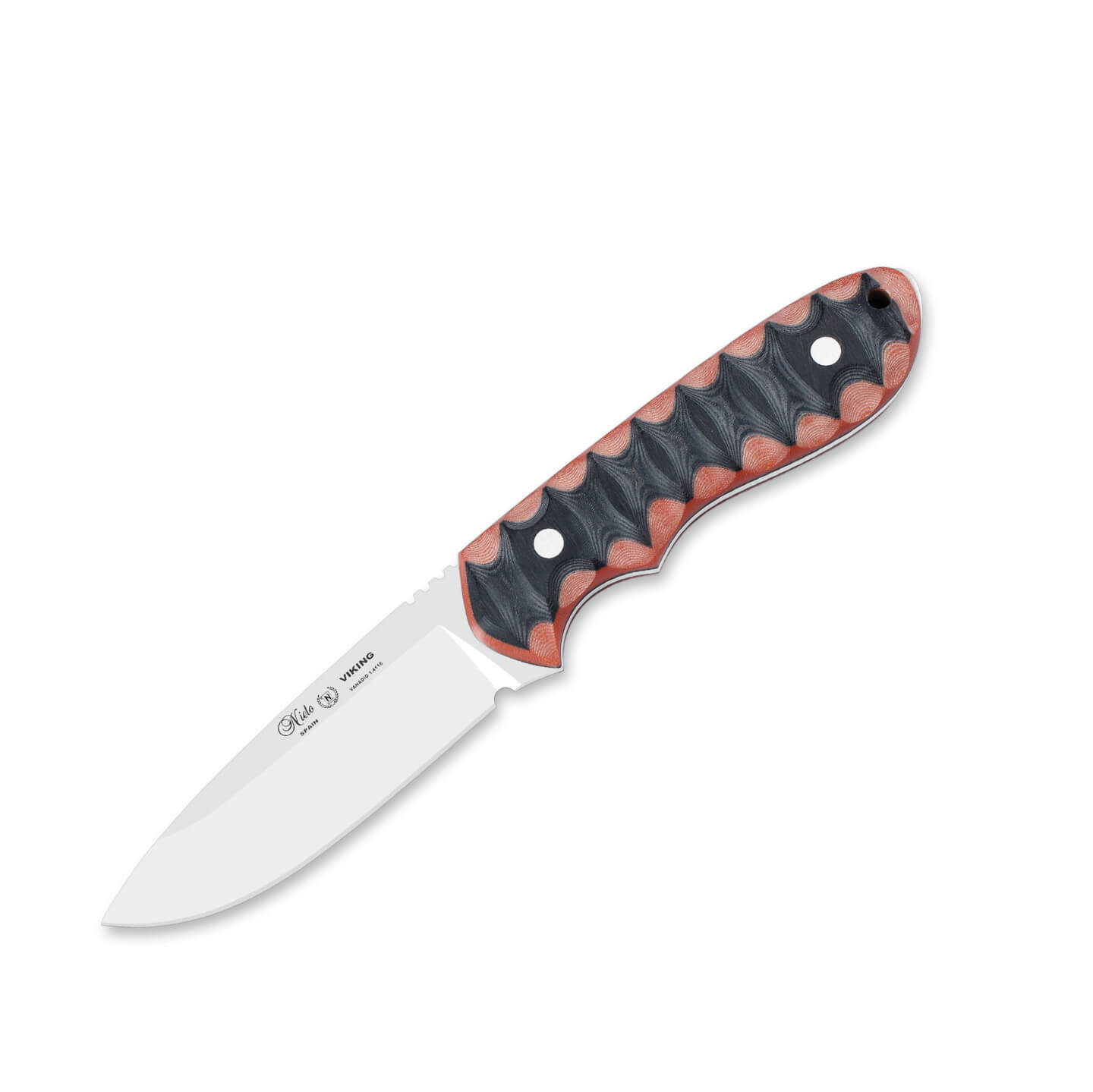 Cuchillo bushcraft Nieto Viking con mango de micarta katex naranj...