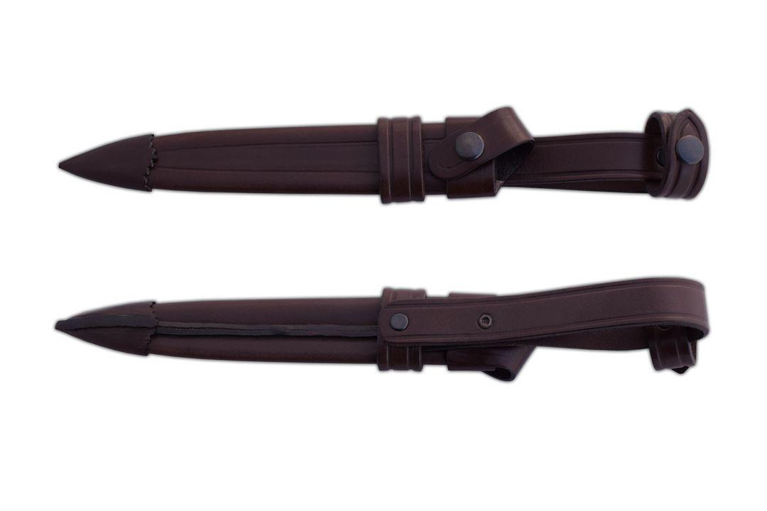 Adaga de trincheira alemã JV com cabo de madeira e lâmina de aço carbono 1095