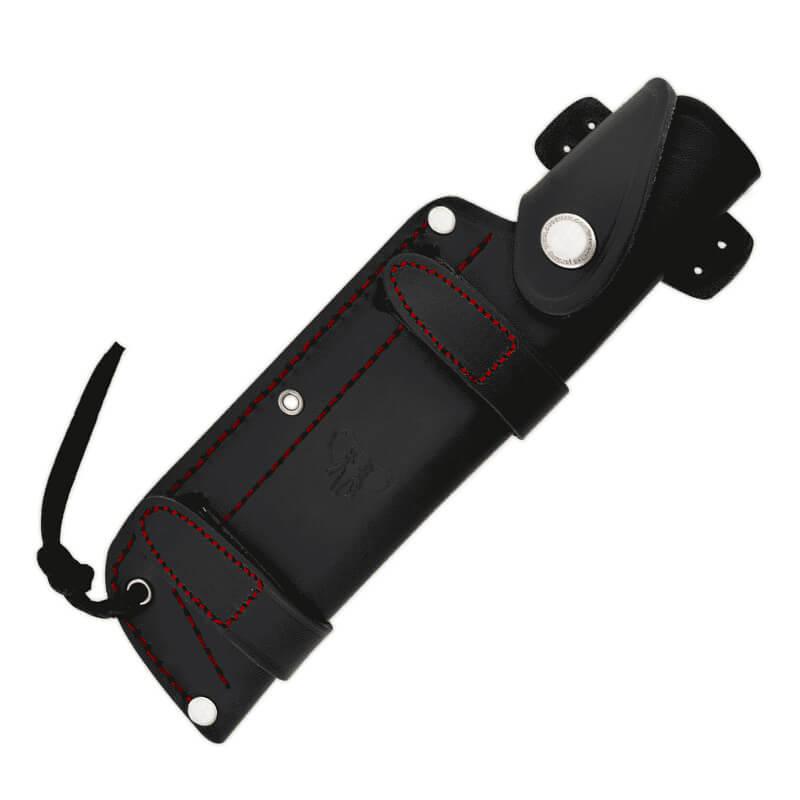 Cuchillo ENTRESIERRAS hecho con acero MOVA, Mango micarta negra