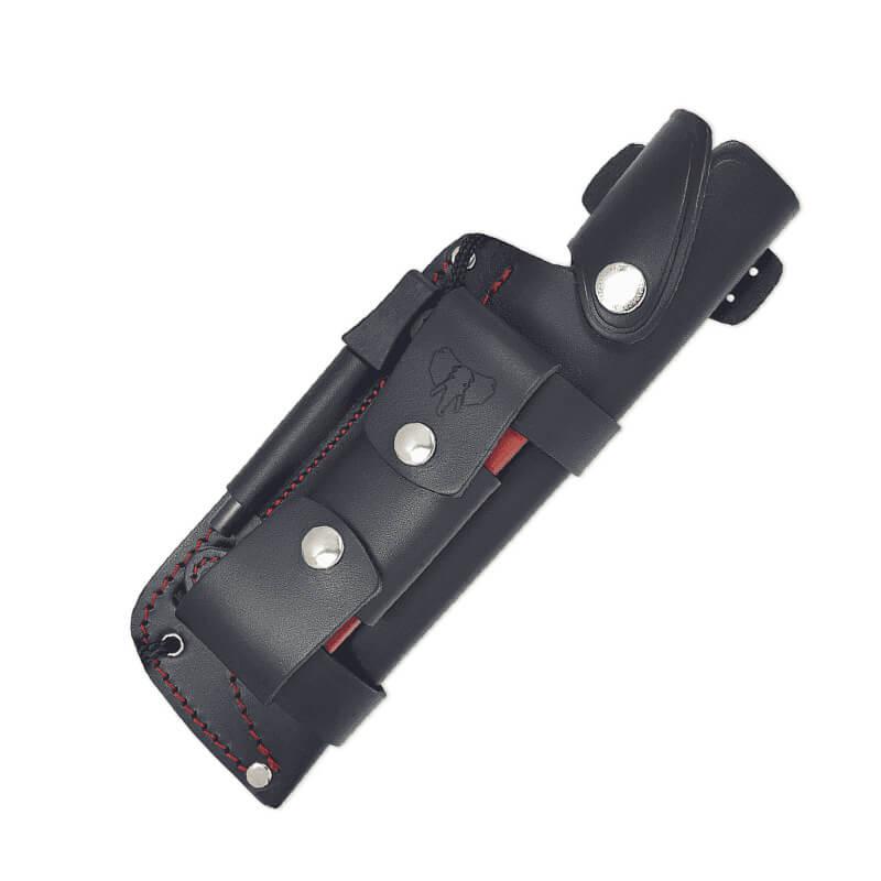 Cuchillo ENTRESIERRAS hecho con acero MOVA. Mango micarta negra. Kit completo