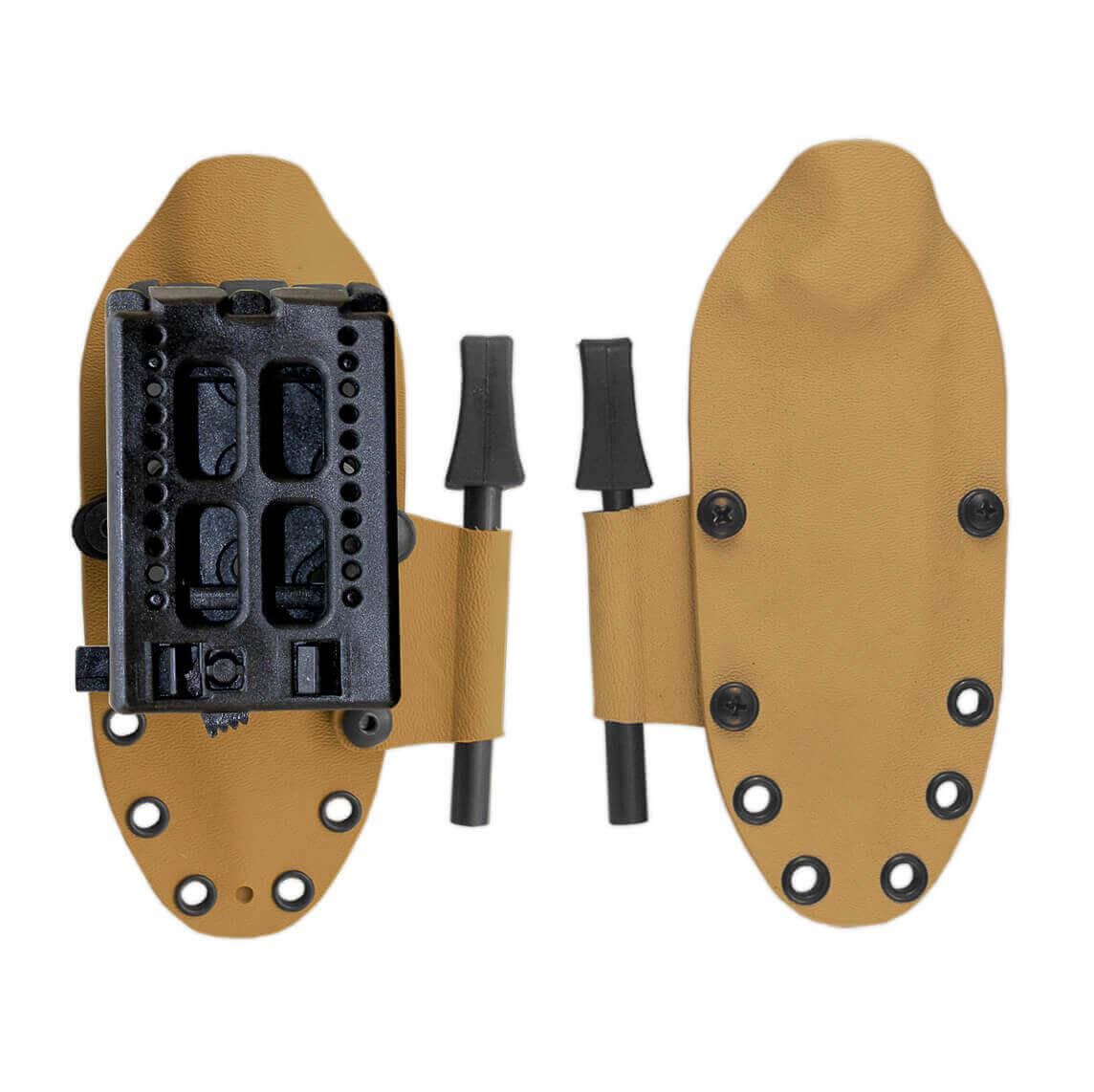 Couteau Cudeman Mini Béret Vert. Manche en micarta marron. Acier BÖHLER N-695. Gaine kydex