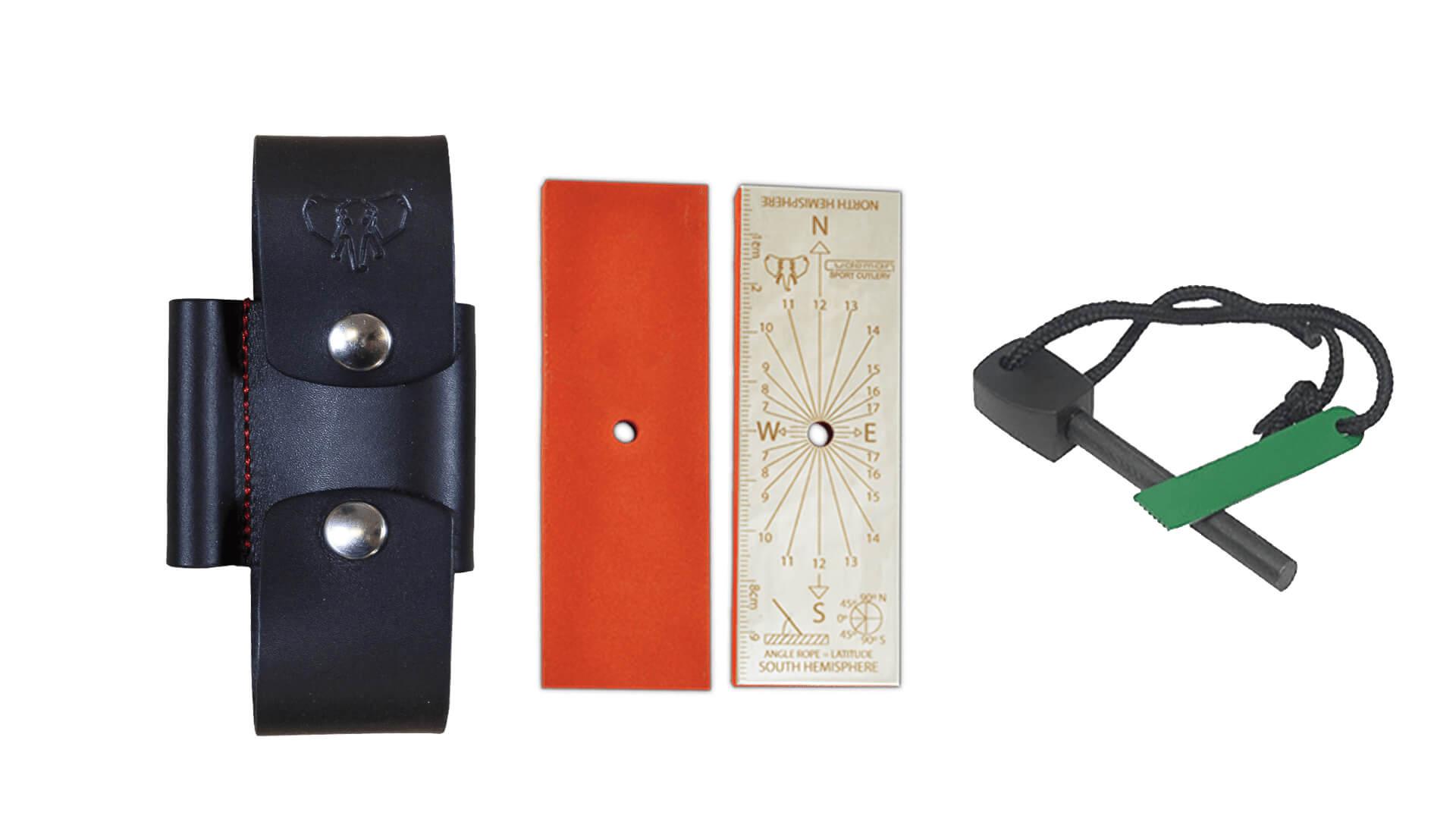 Acople de cuero negro Cudeman con extras. 10 cm