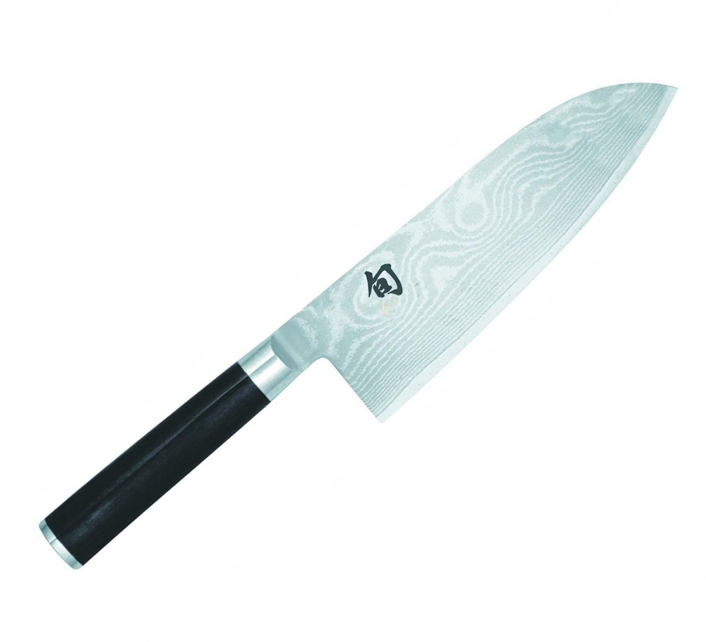 Cuchillo santoku Damasco Kai Shun Classic con mango de madera Pak...