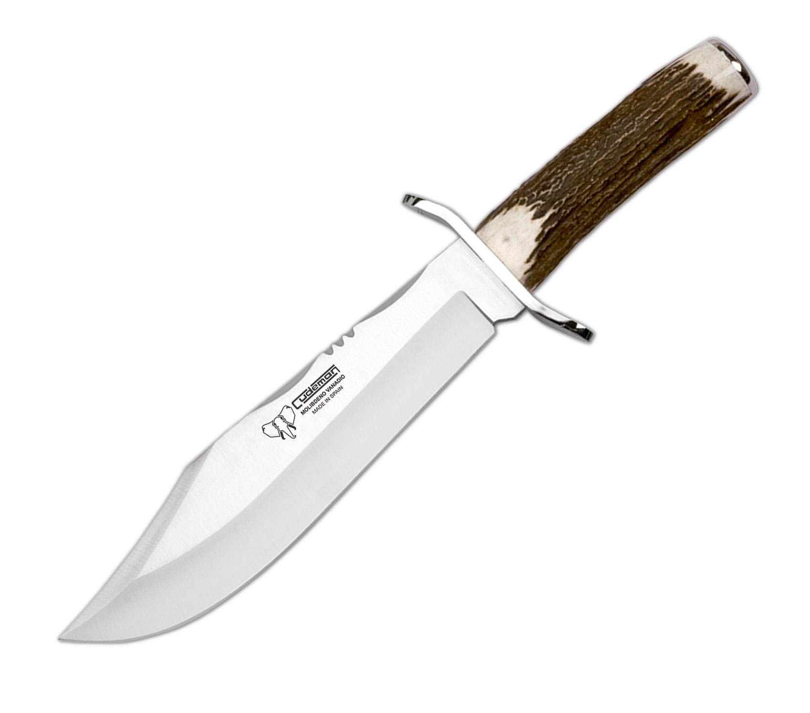 Cuchillo Cudeman Bowie 294-C con puño de asta de ciervo y hoja de 23,5 cm
