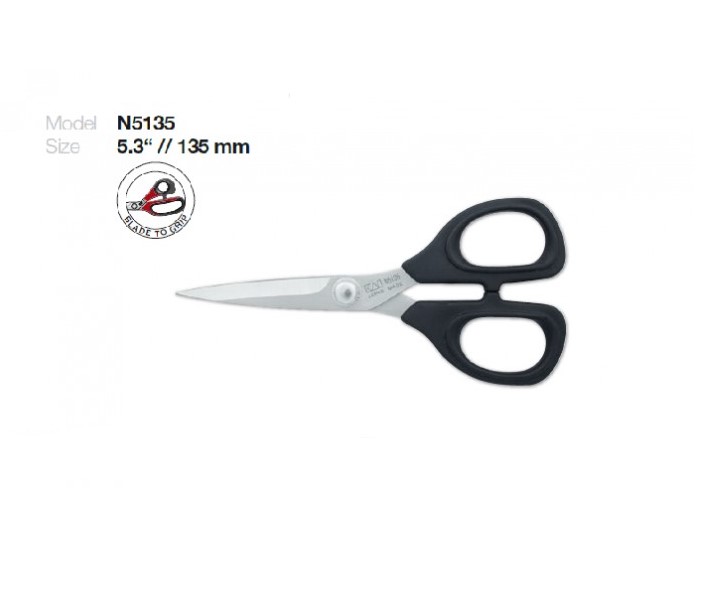 Kai N5135 sewing scissors with stainless steel blade and soft plastic handle