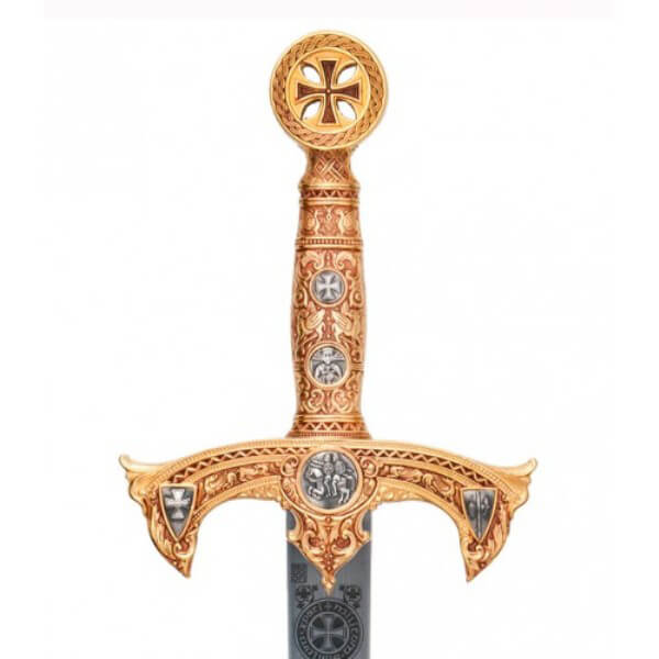 Espada templarios oro con grabado profundo Marto MA584