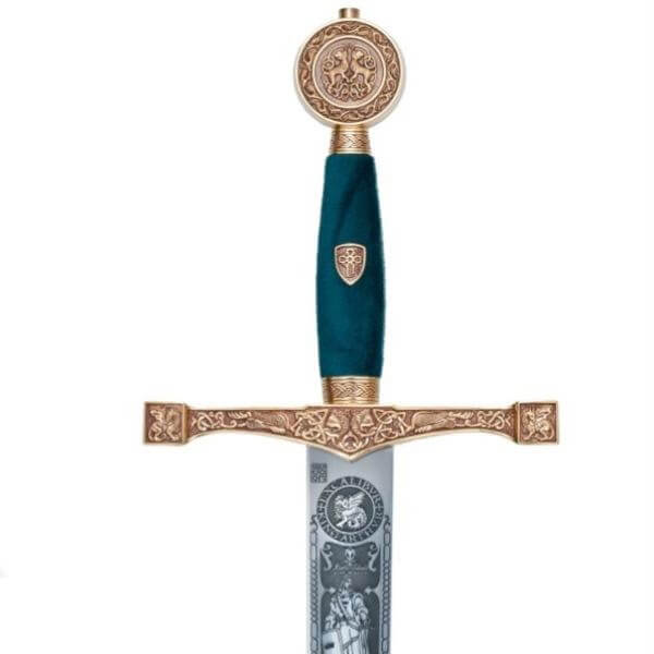 Gold Excalibur sword with deep engraving Marto MA752
