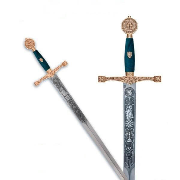 Gold Excalibur sword with deep engraving Marto MA752