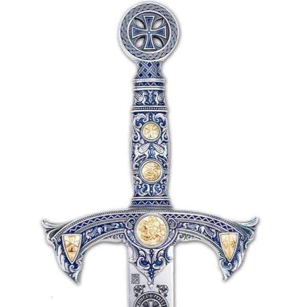 Espada templarios plata con grabado profundo Marto MA584.1