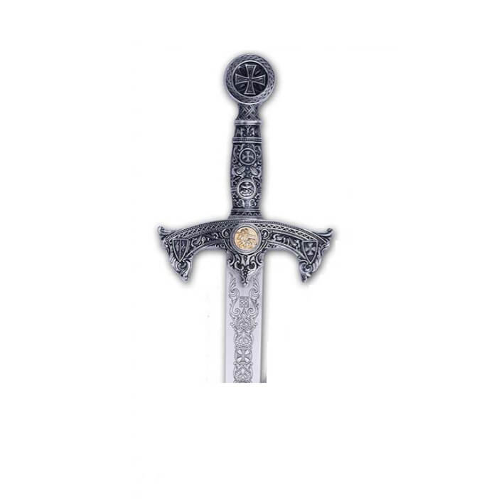 Espada Cadete Templário com cabo de prata com gravuras Marto 8643