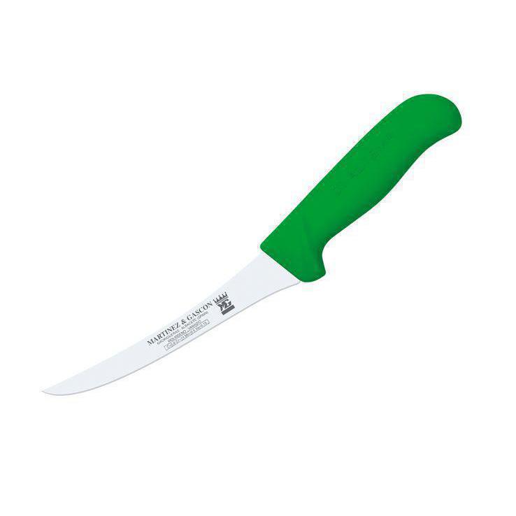 Cuchillo deshuesador curvo con mango polipropileno verde hoja de ...