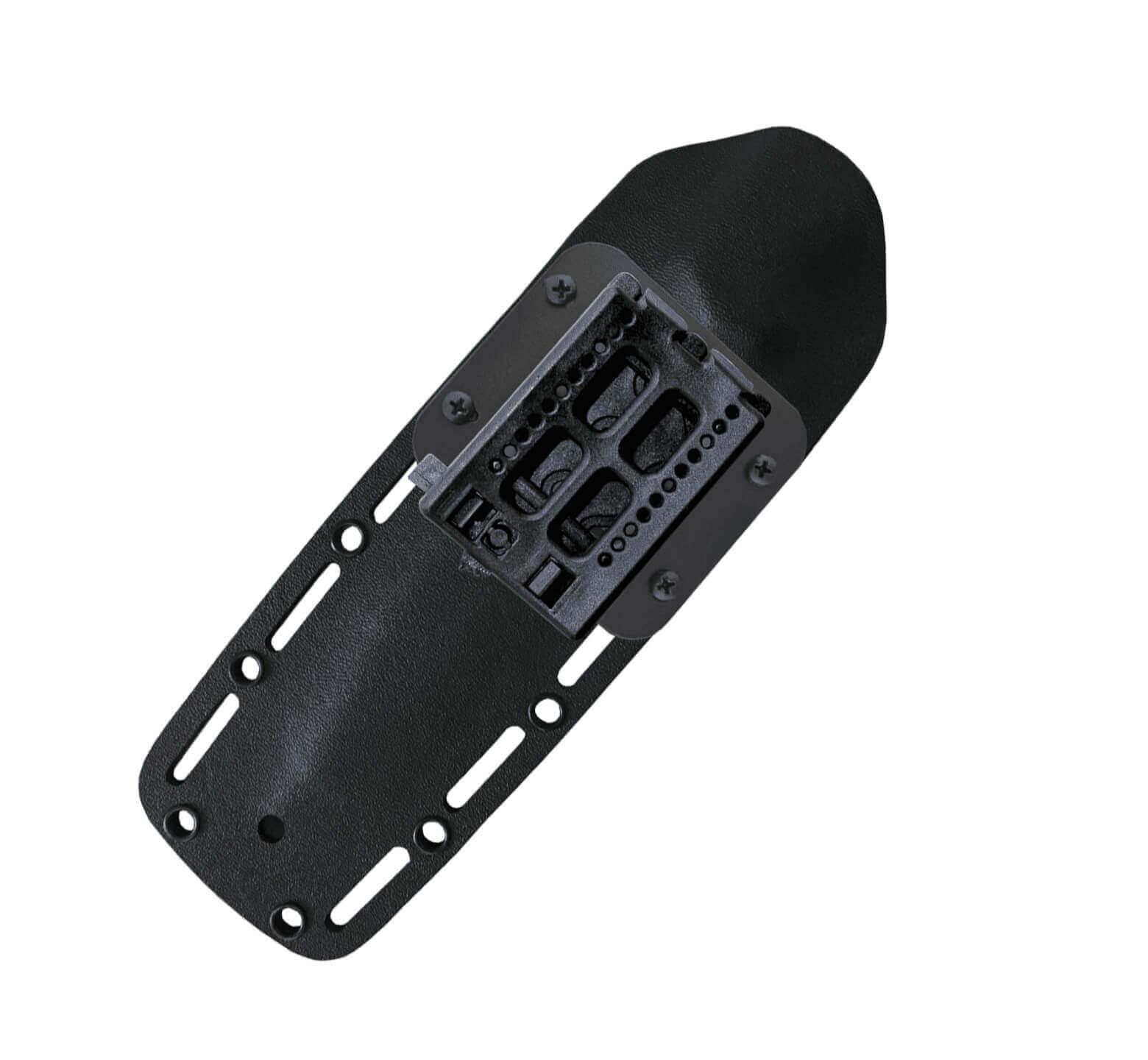 Boina Verde Cadete Canivete tático com cabo micarta preto, lâmina revestida em preto e bainha Kydex