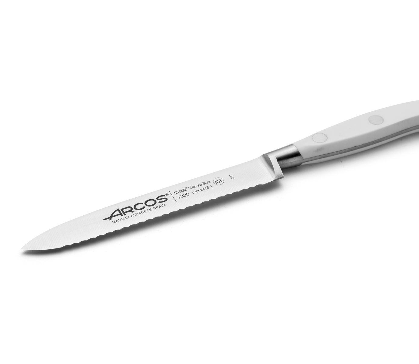 Cuchillo tomatero Arcos Riviera Blanca con hoja de 13 cm