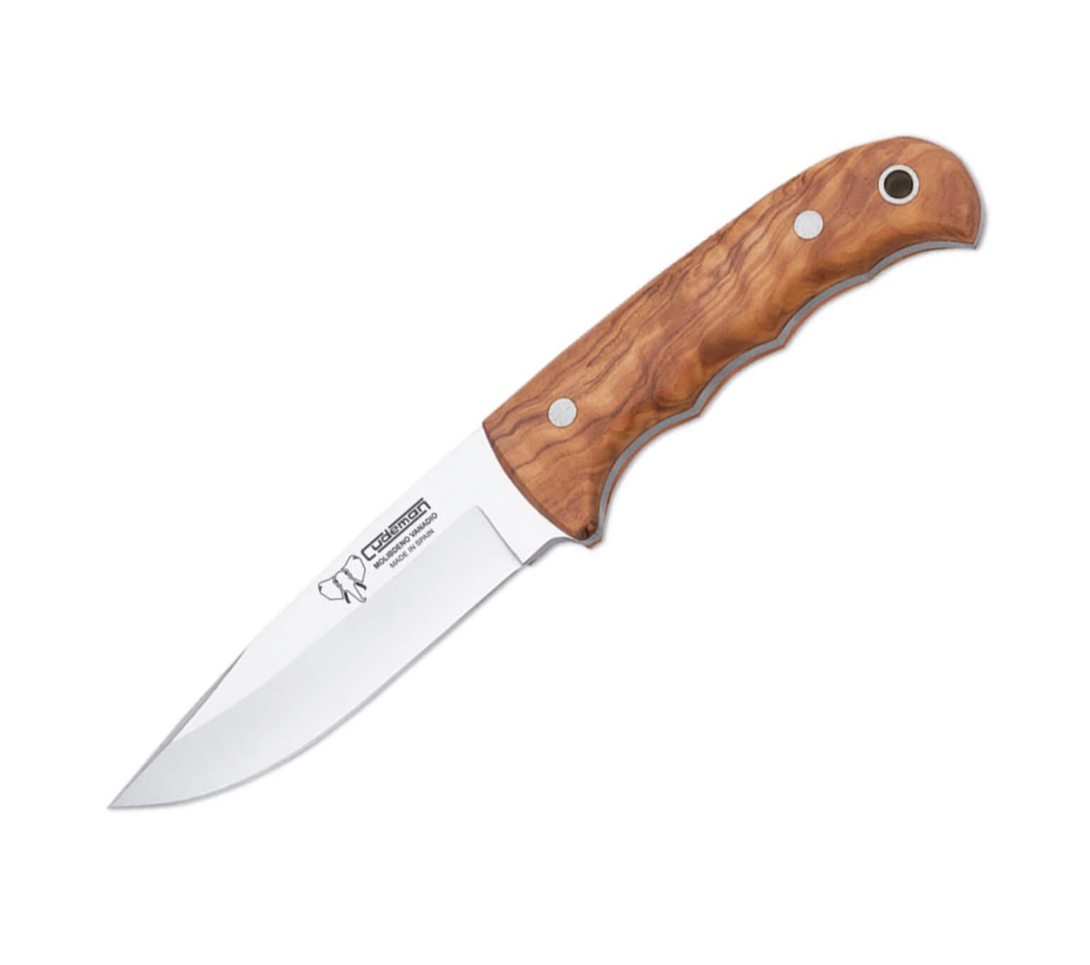 Cuchillo de caza Cudeman con mango de madera de olivo