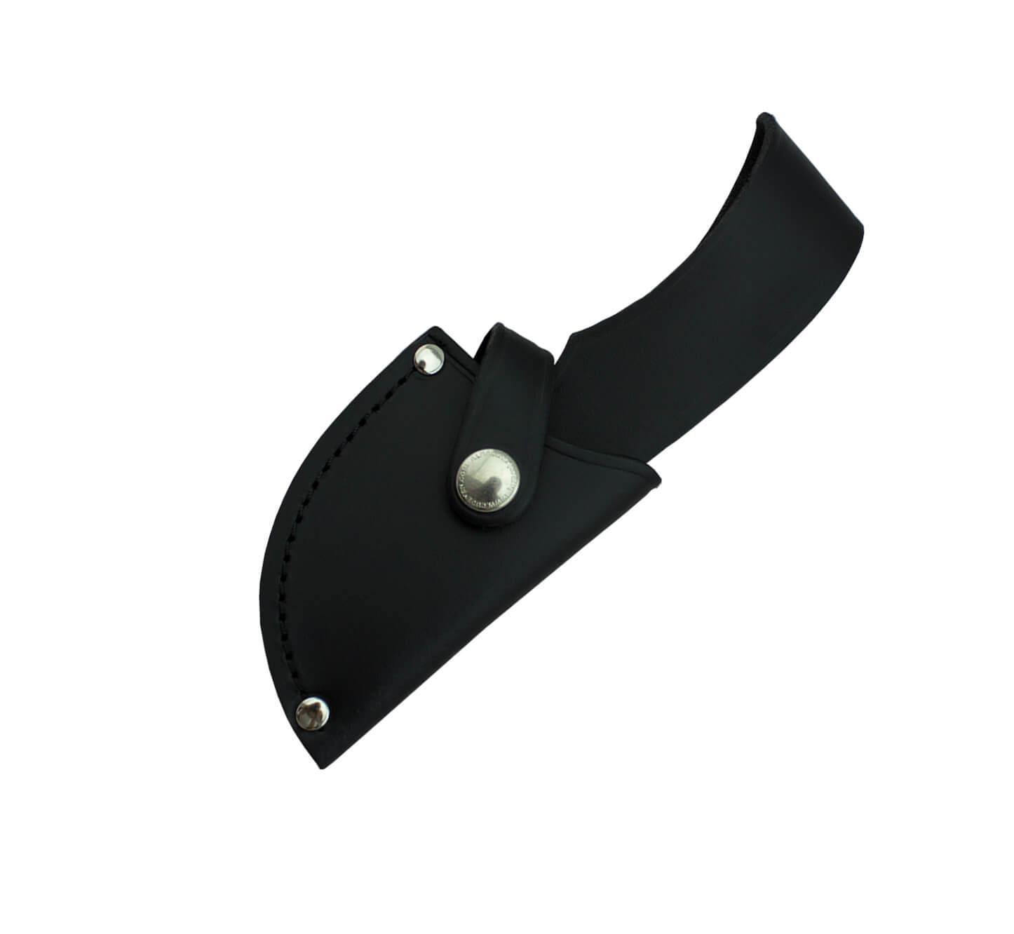 Cuchillo desollador Cudeman con puño de caucho negro antideslizante, hoja 7 cm