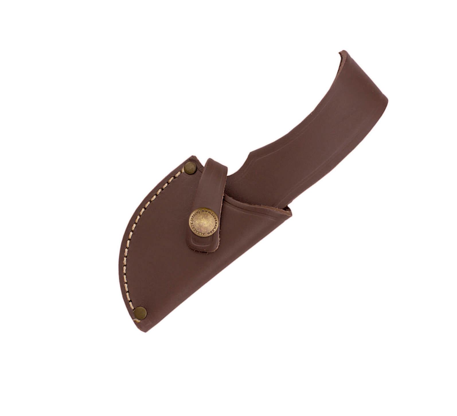 Cuchillo desollador con puño de madera de estamina y hoja de 7 cm