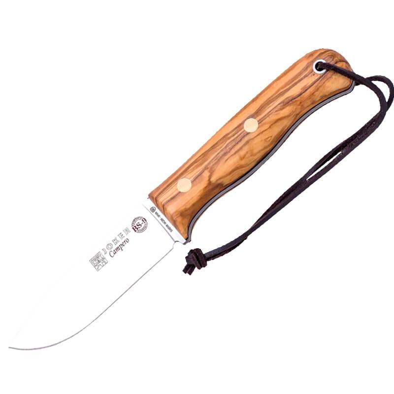 Faca Bushcraft BS9 Campero em madeira de oliveira e Sandvik 14C28N com pederneira